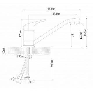 Смеситель для кухни Florentina Гамма коричневый